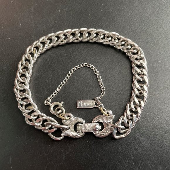 VTG Monet Silver Double Link Bracelet